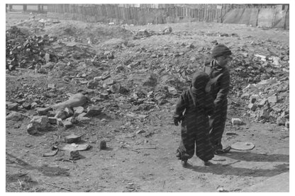 Children Playing by Deceased Dog Chicago April 1941