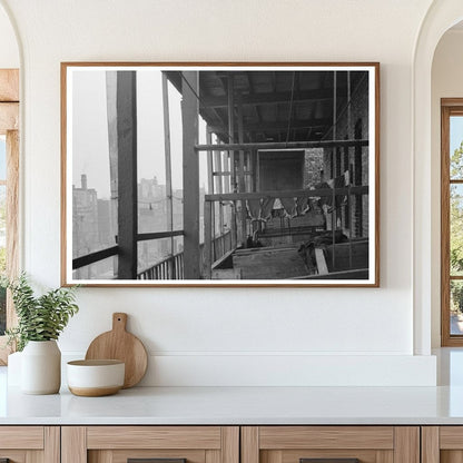 Chicago Apartment Back Porches April 1941 Vintage Photo