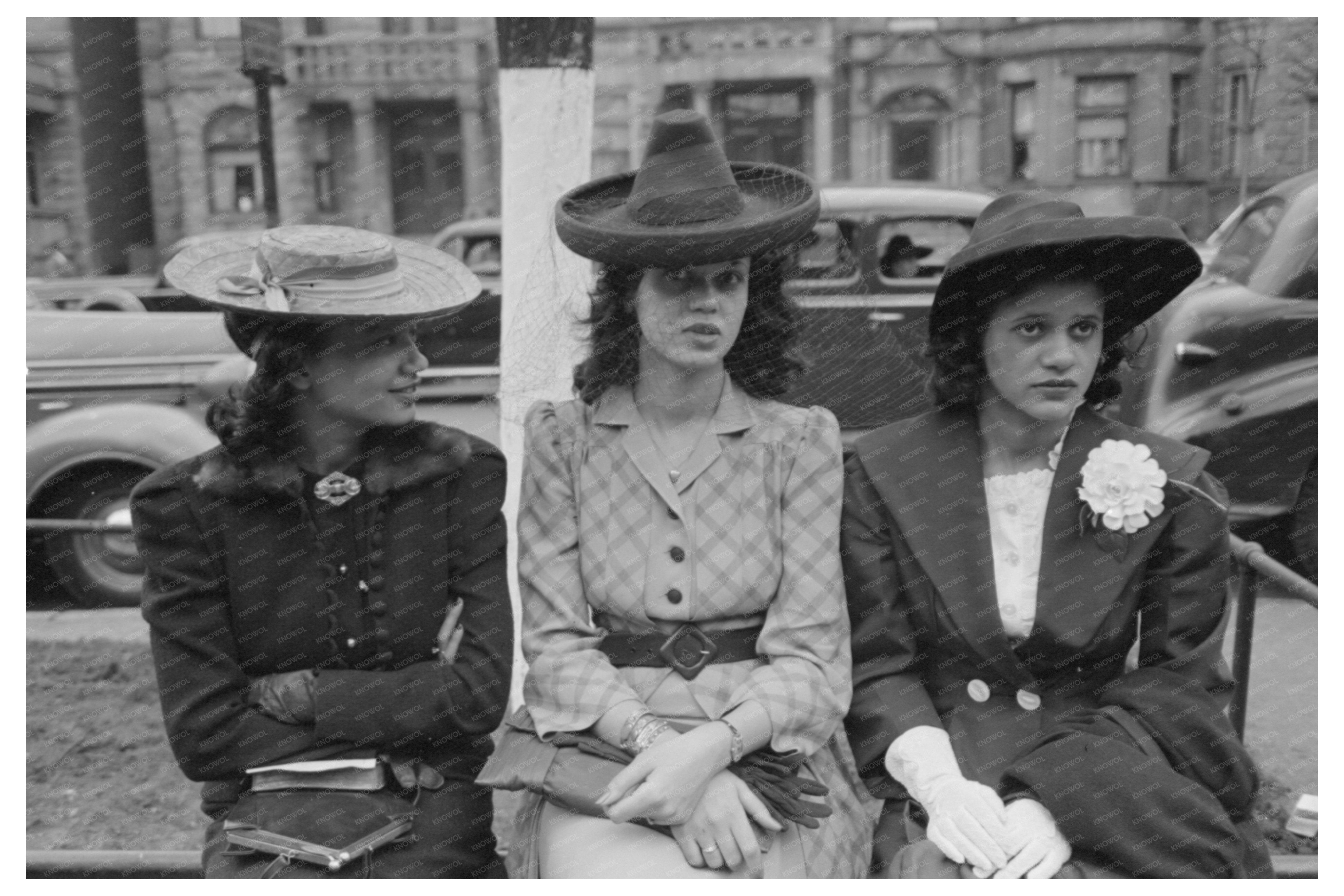 Girls Outside Episcopal Church Chicago April 1941