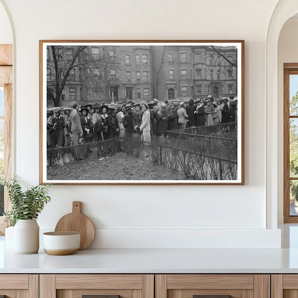 Crowd Outside Episcopal Church Chicago April 1941