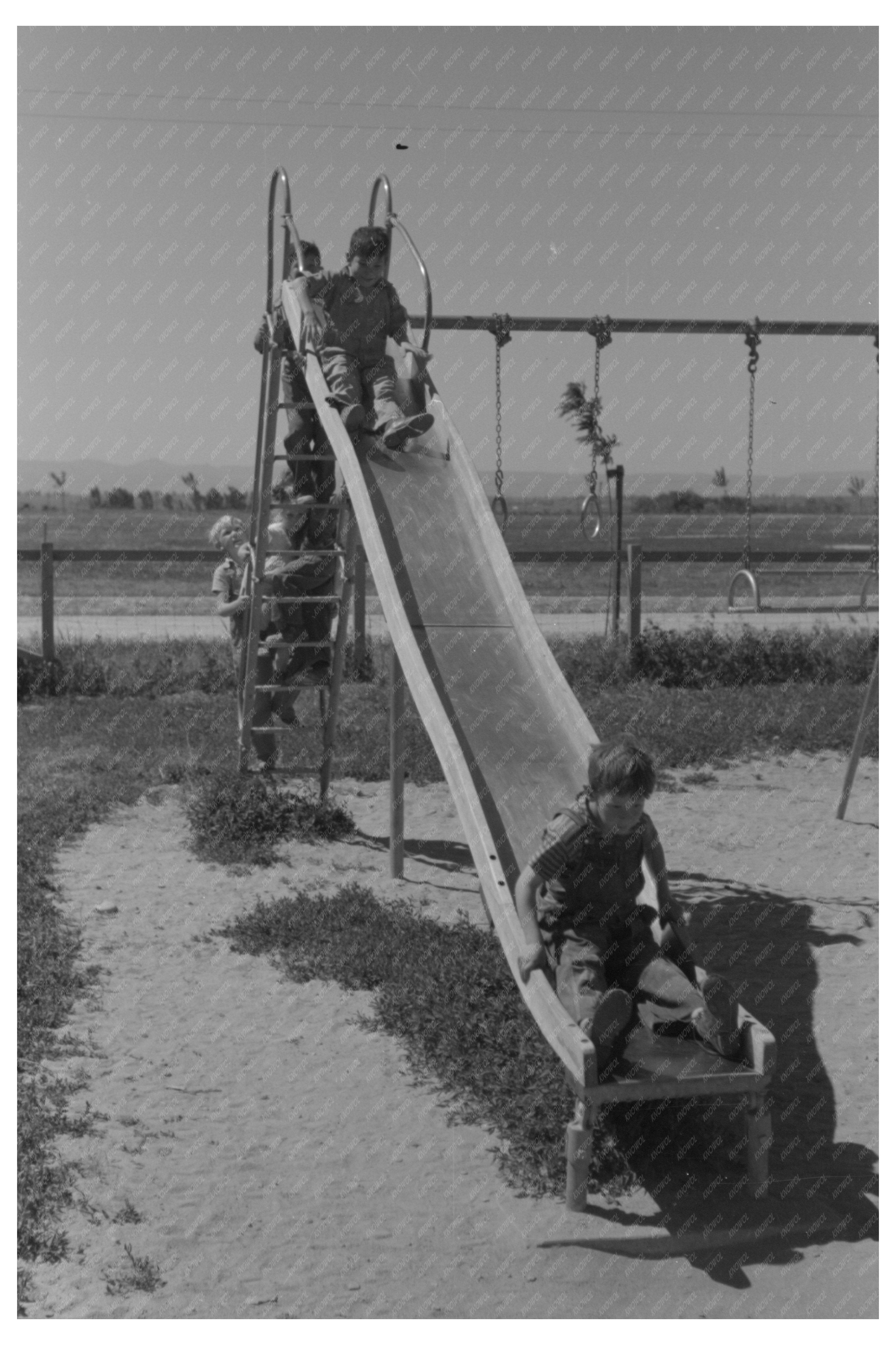 Children Playing on Slide at Idaho Labor Camp 1941