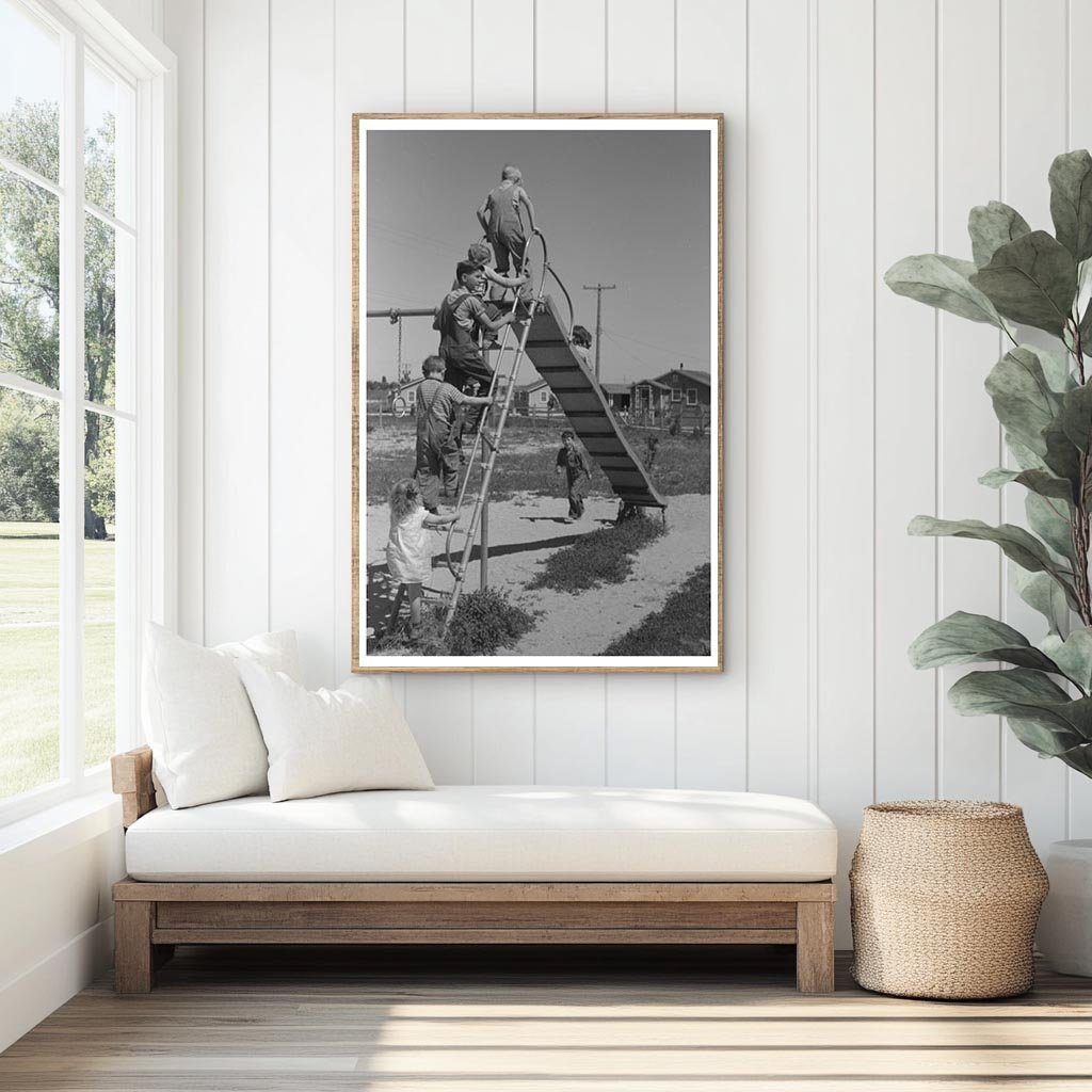 Children Playing on Slide at Idaho Labor Camp June 1941