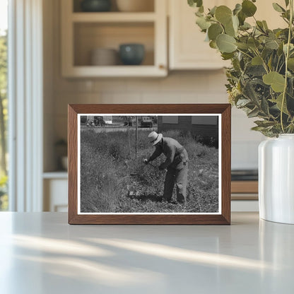 Farmer Cutting Weeds at Idaho Labor Camp June 1941