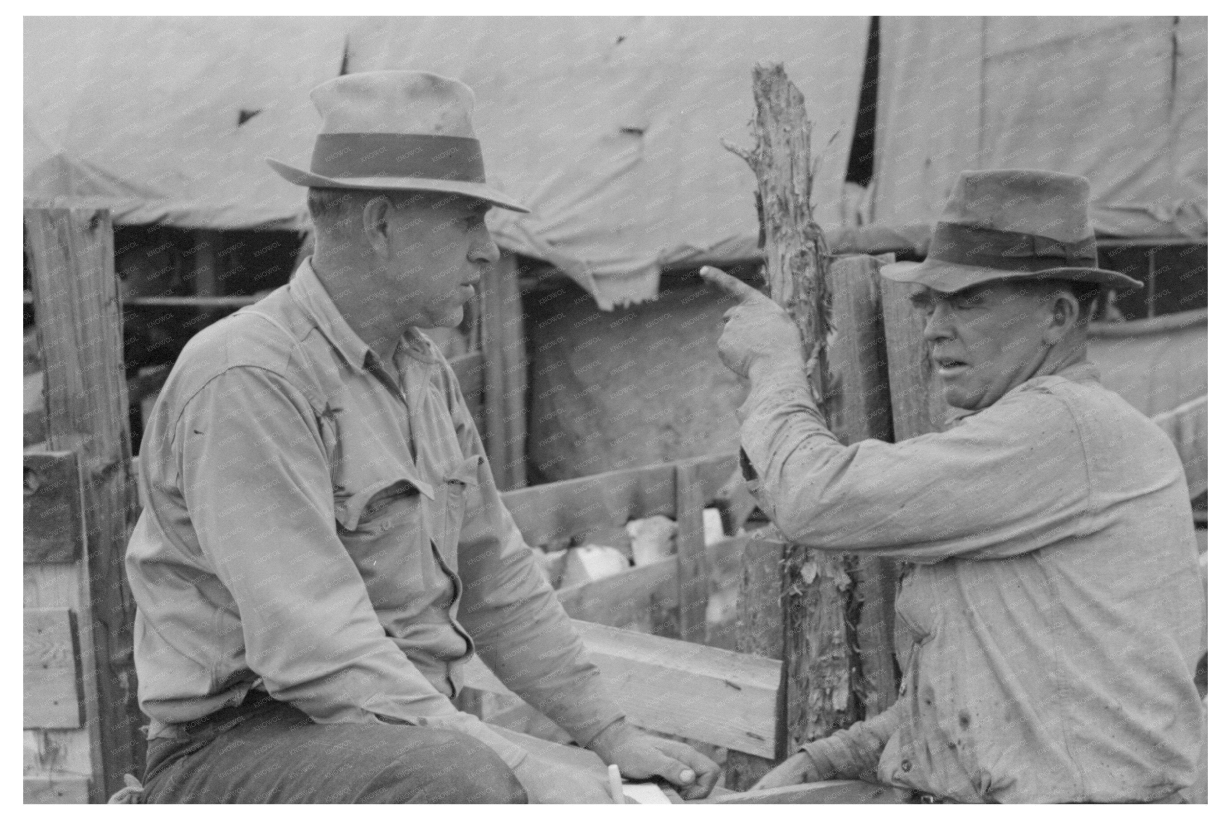 Checkers Game at Sheep Shearing Facility Oregon 1941