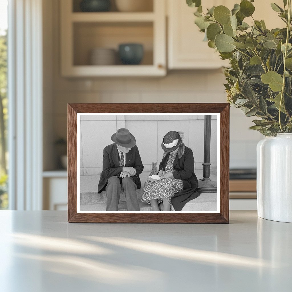 Farmer and Wife Writing Letter in Ontario Oregon 1941