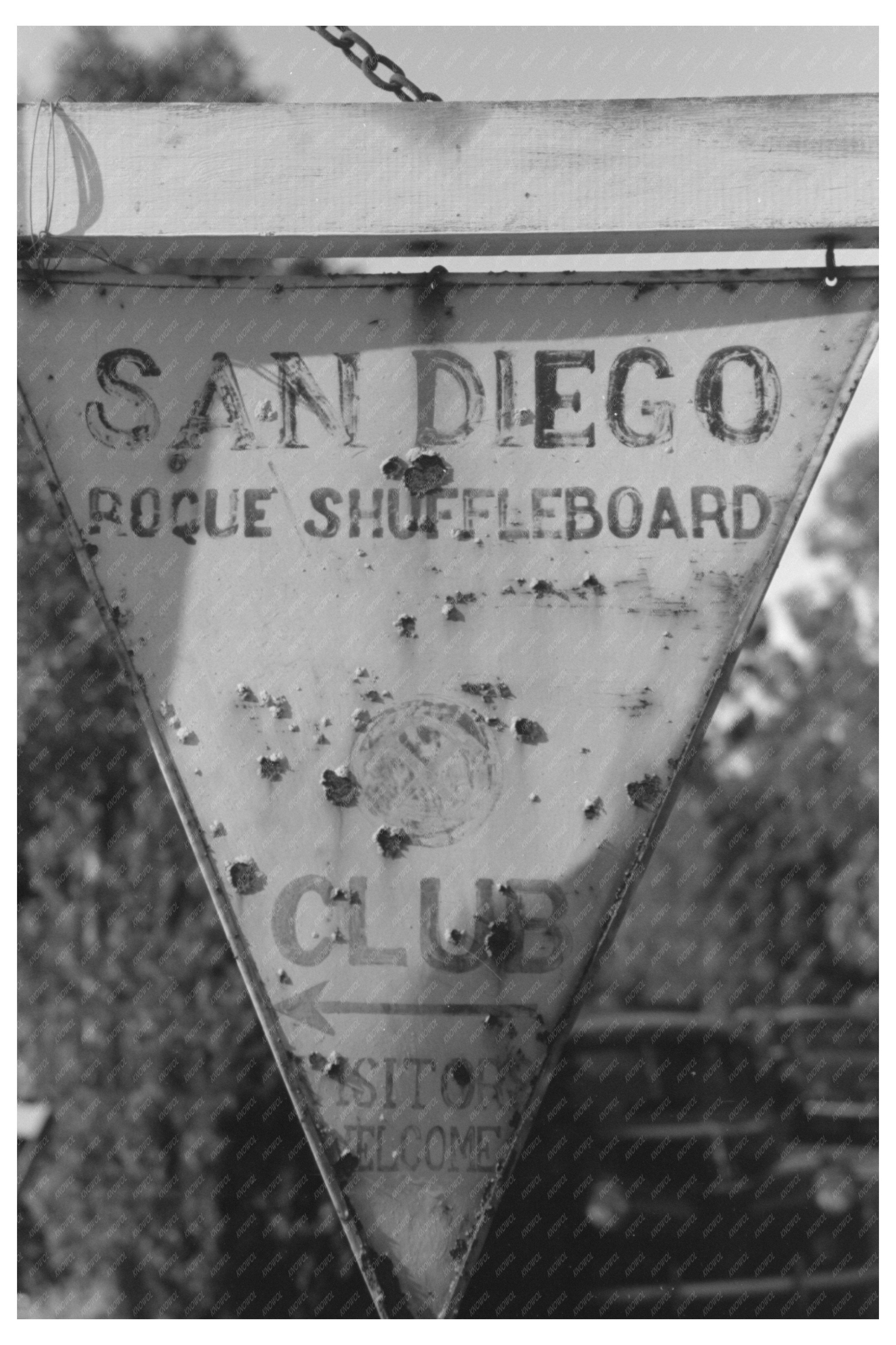 Balboa Park Sign San Diego June 1941 Vintage Photo