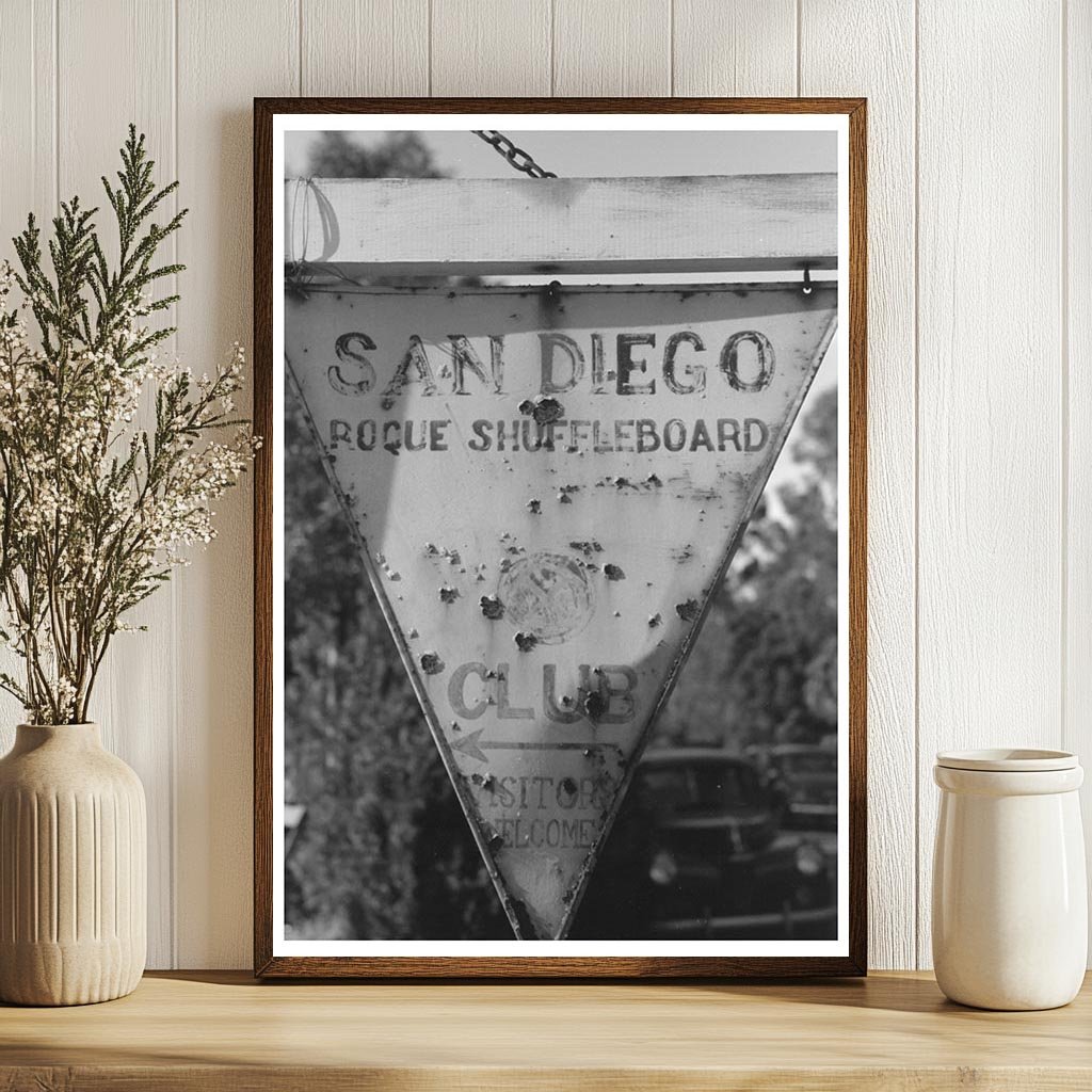 Balboa Park Sign San Diego June 1941 Vintage Photo