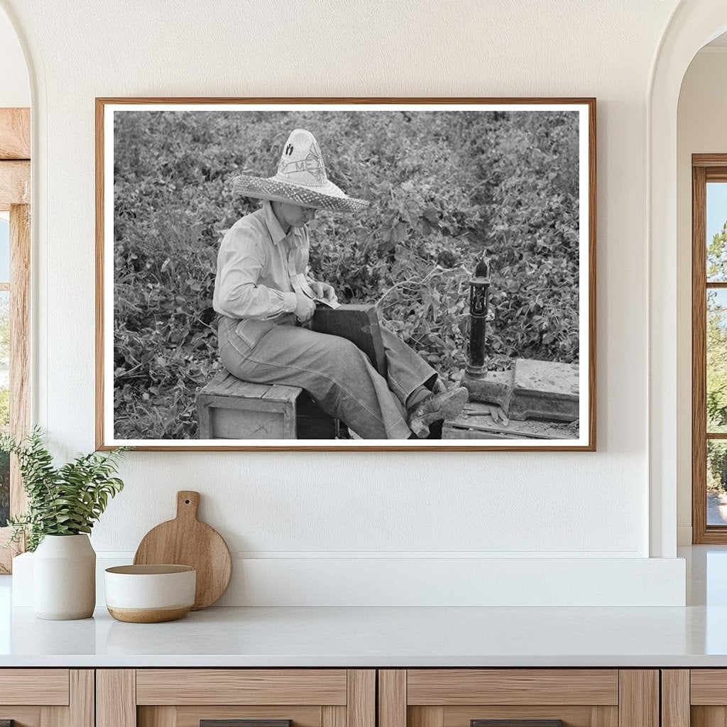 Checker at Pea Picking Outfit Nampa Idaho June 1941