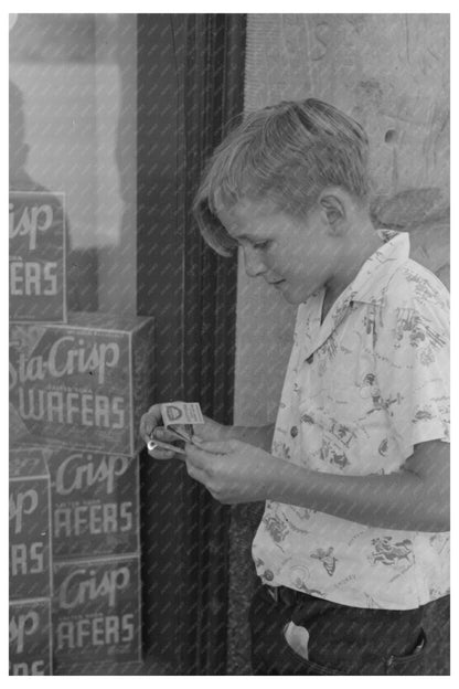 Schoolboy Collecting Match Folders Caldwell Idaho July 1941