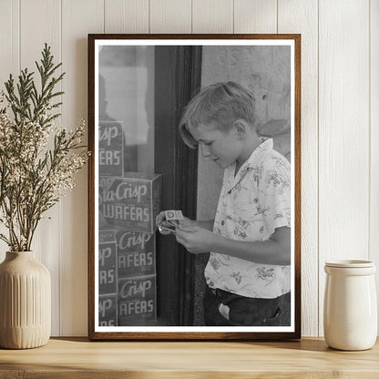 Schoolboy Collecting Match Folders Caldwell Idaho July 1941