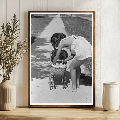 Young Girl Playing with Doll Caldwell Idaho 1941