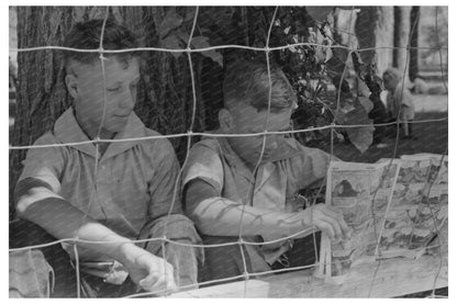 Children in Vale Oregon July 1941 Black and White Photo