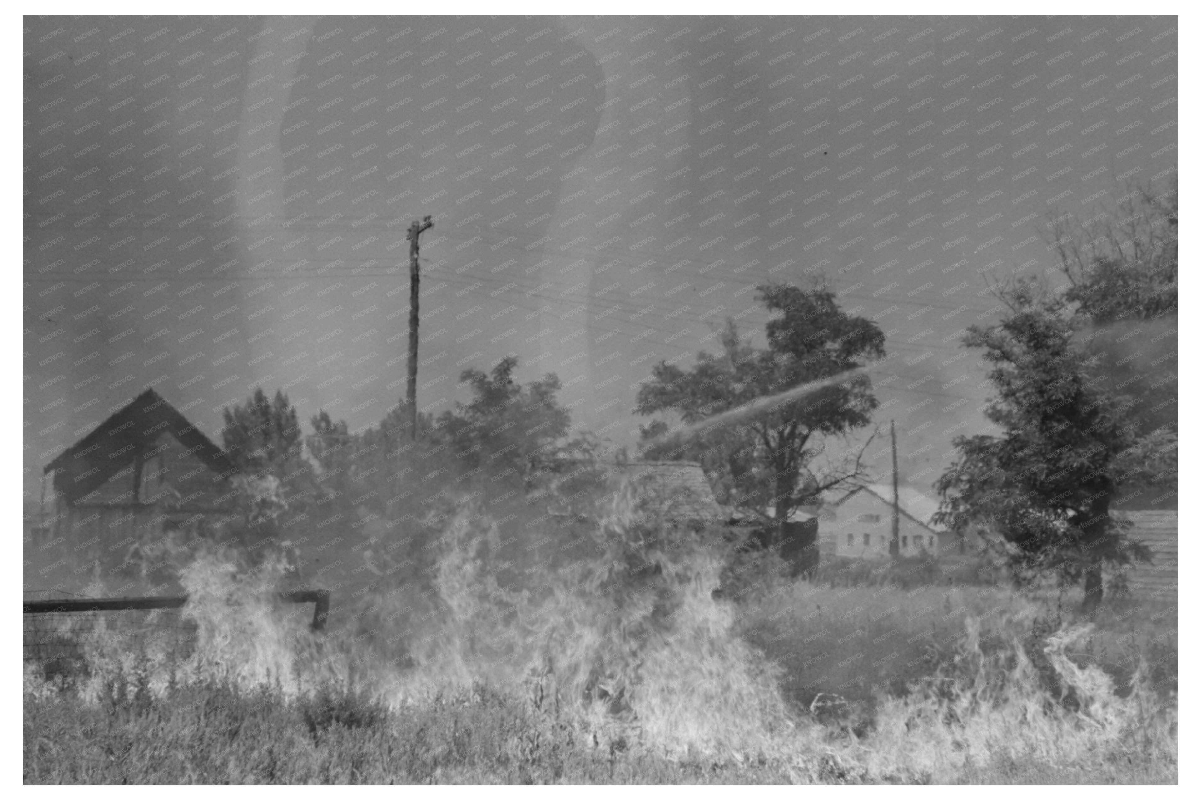 Grass Fire in Vale Oregon July 1941 Vintage Photograph