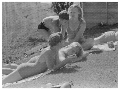 Vintage 1941 Sun Bathers at Caldwell Idaho Pool