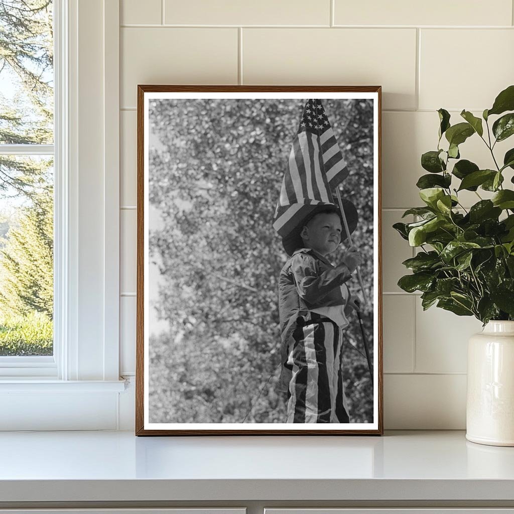 Fourth of July Parade Boy on Float Vale Oregon 1941