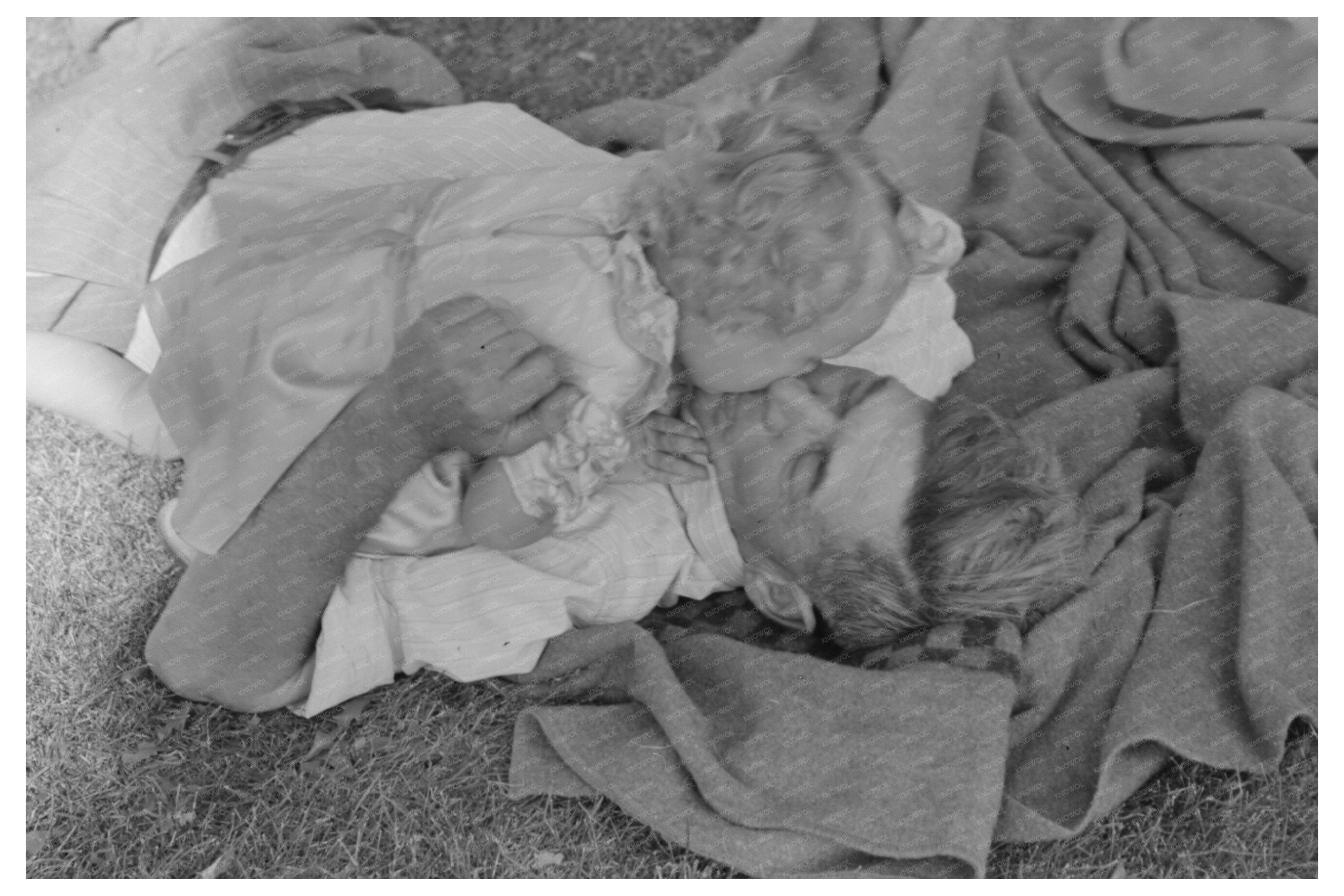 Farmer Picnicking with Granddaughter Vale Oregon 1941