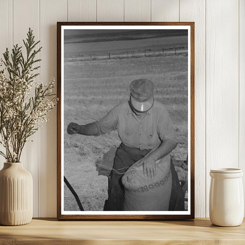 Wheat Farmer Sewing Bemis Bags Walla Walla County 1941