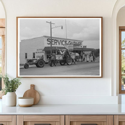 Wheat Harvesting Combine at Service Garage Walla Walla 1941