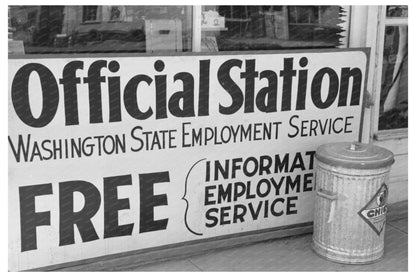 Washington State Employment Service Sign Yakima 1941