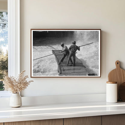 Indigenous Salmon Fishing at Celilo Falls Oregon 1941