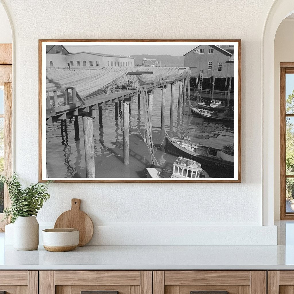 Fishing Boats and Nets in Astoria Oregon 1941