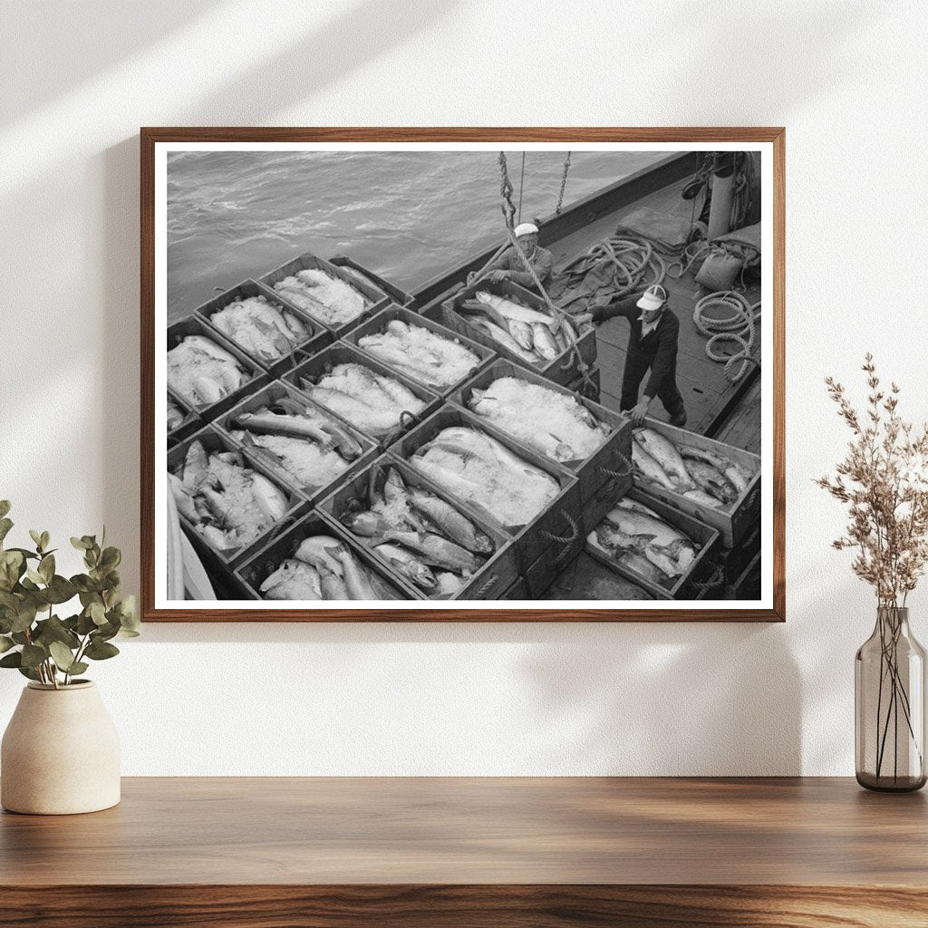 Salmon Unloading at Columbia River Docks Astoria 1941