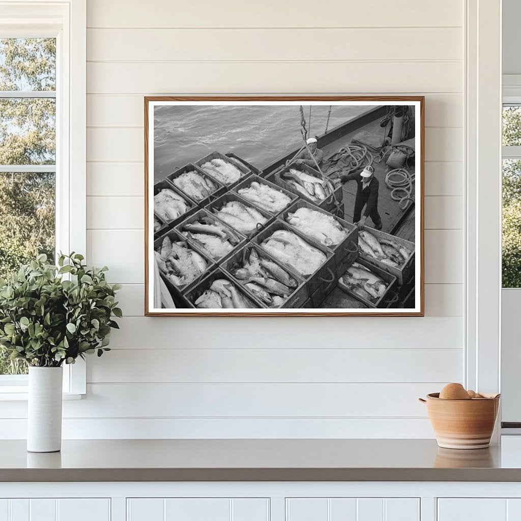 Salmon Unloading at Columbia River Docks Astoria 1941