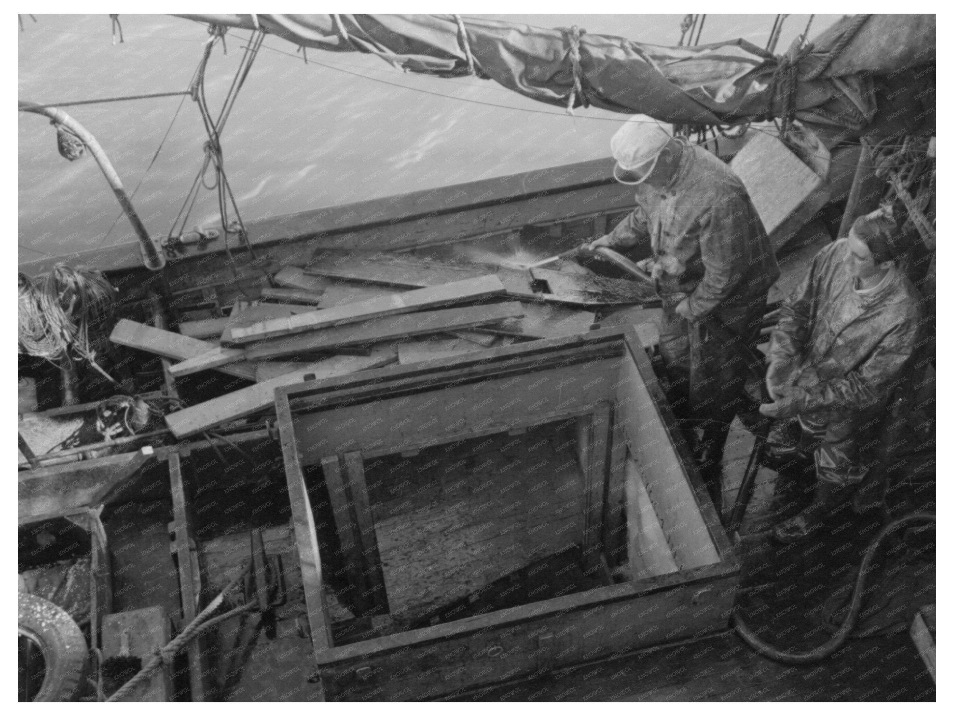 Fishing Boat Washing at Astoria Dock September 1941