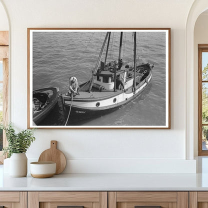 Fishing Boats at Columbia River Dock Astoria Oregon 1941