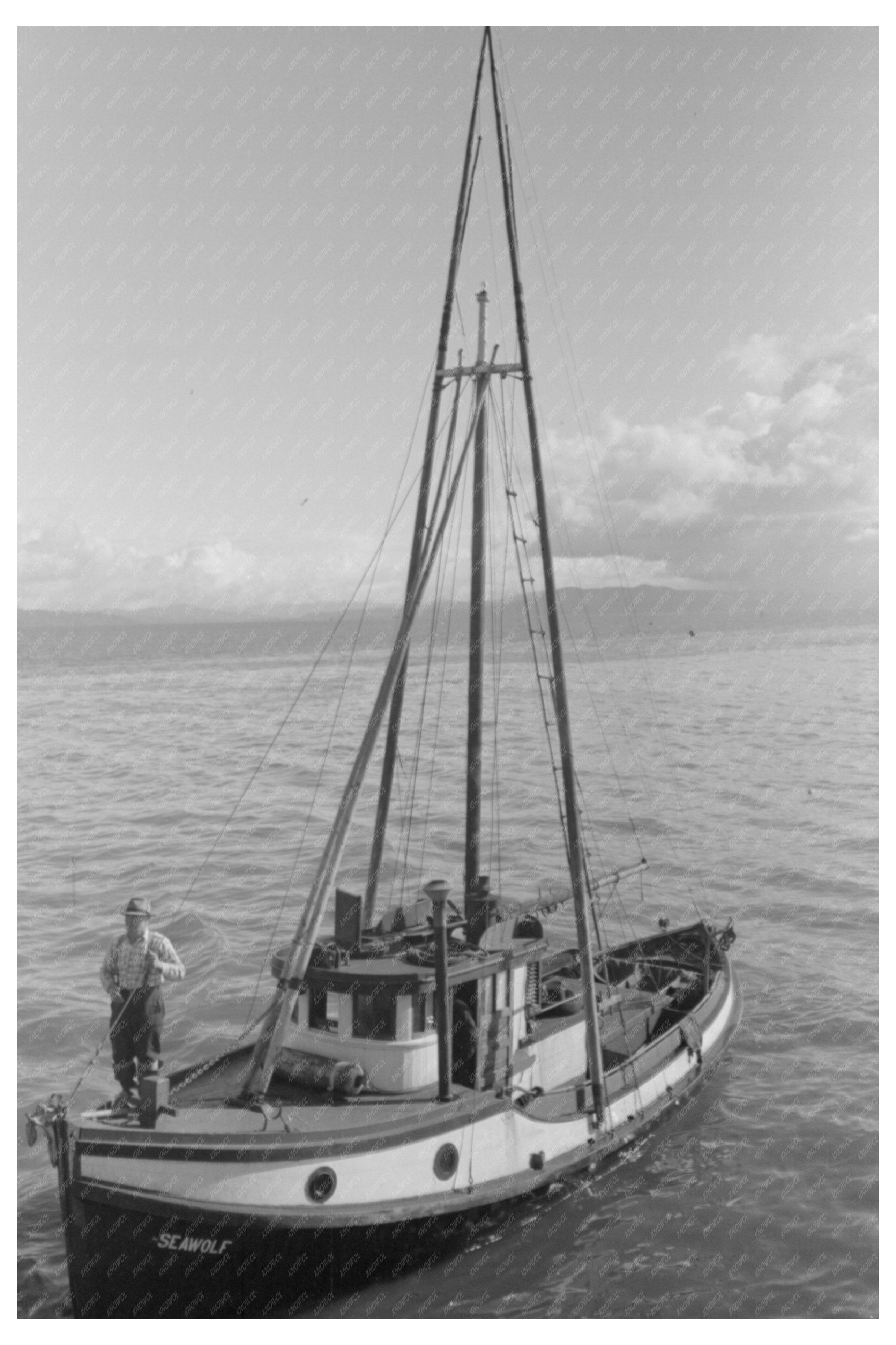 Fishing Boats at Columbia River Docks Astoria Oregon 1941