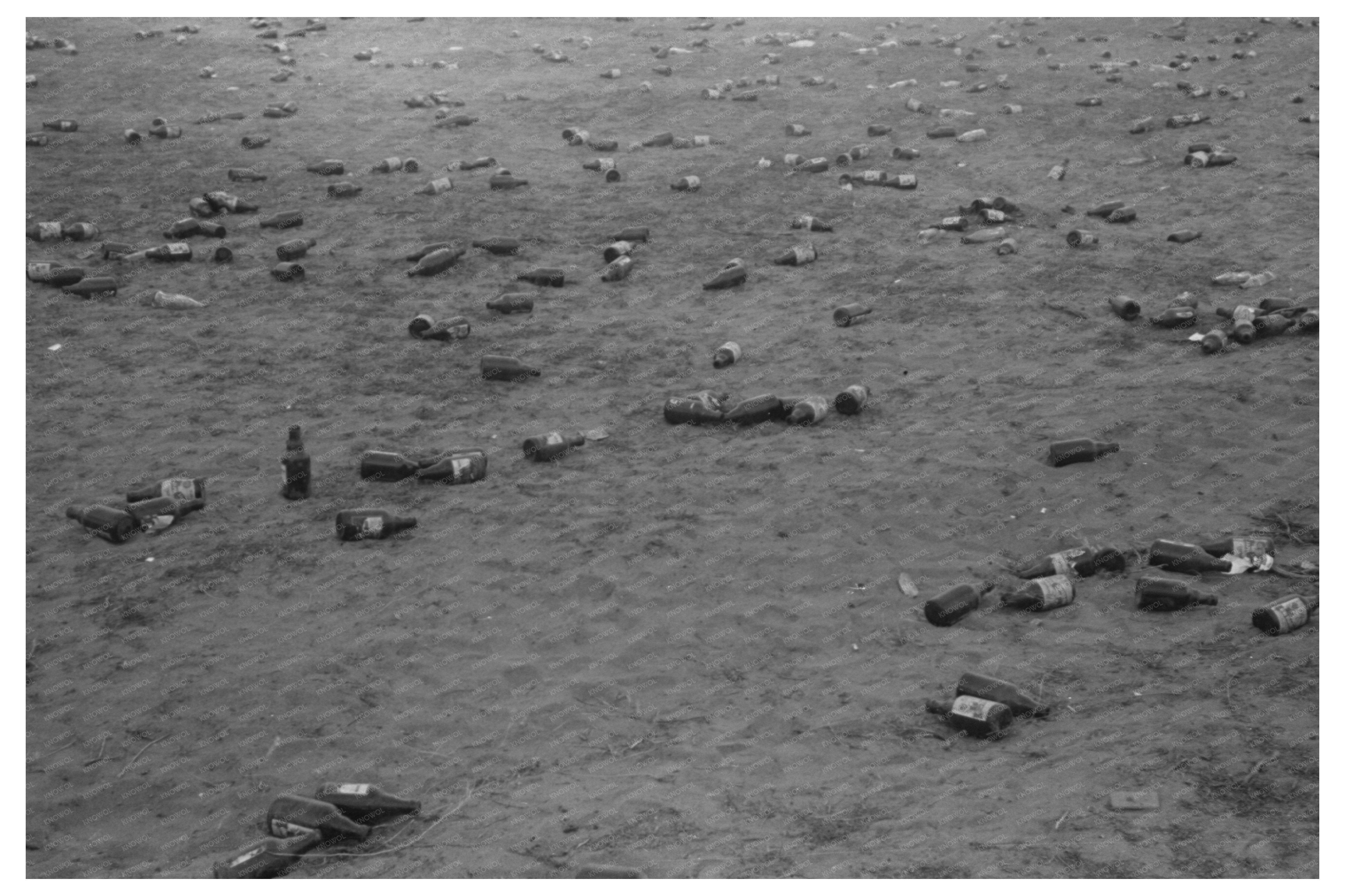 1941 Vintage Image of Empty Beer Bottles at Umatilla Depot