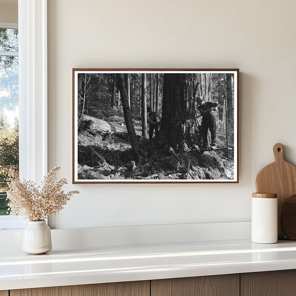 Lumberjacks Cutting Tree at Long Bell Lumber Company 1941