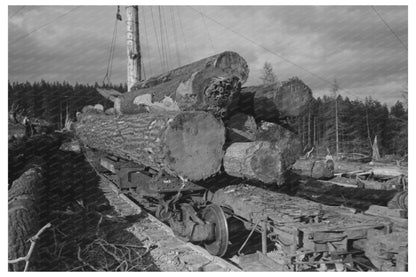 Logs on Flatcar Long Bell Lumber Company Cowlitz County 1941