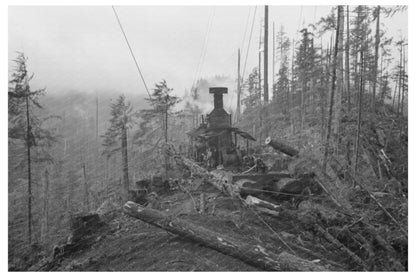 Donkey Engine Transporting Logs Long Bell Lumber Company 1941