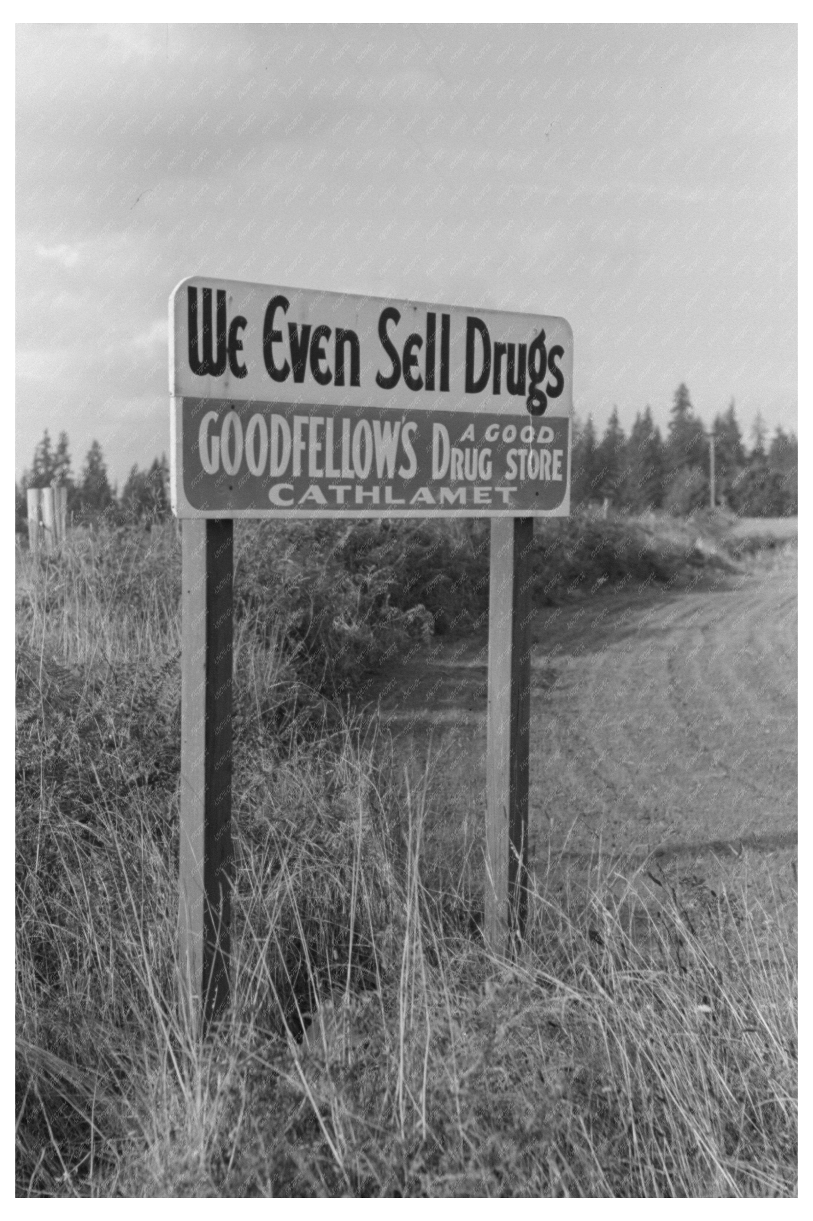 Cathlamet Washington Sign Vintage Image 1941