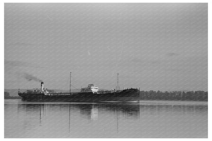 Freighter on Columbia River Cowlitz County 1941