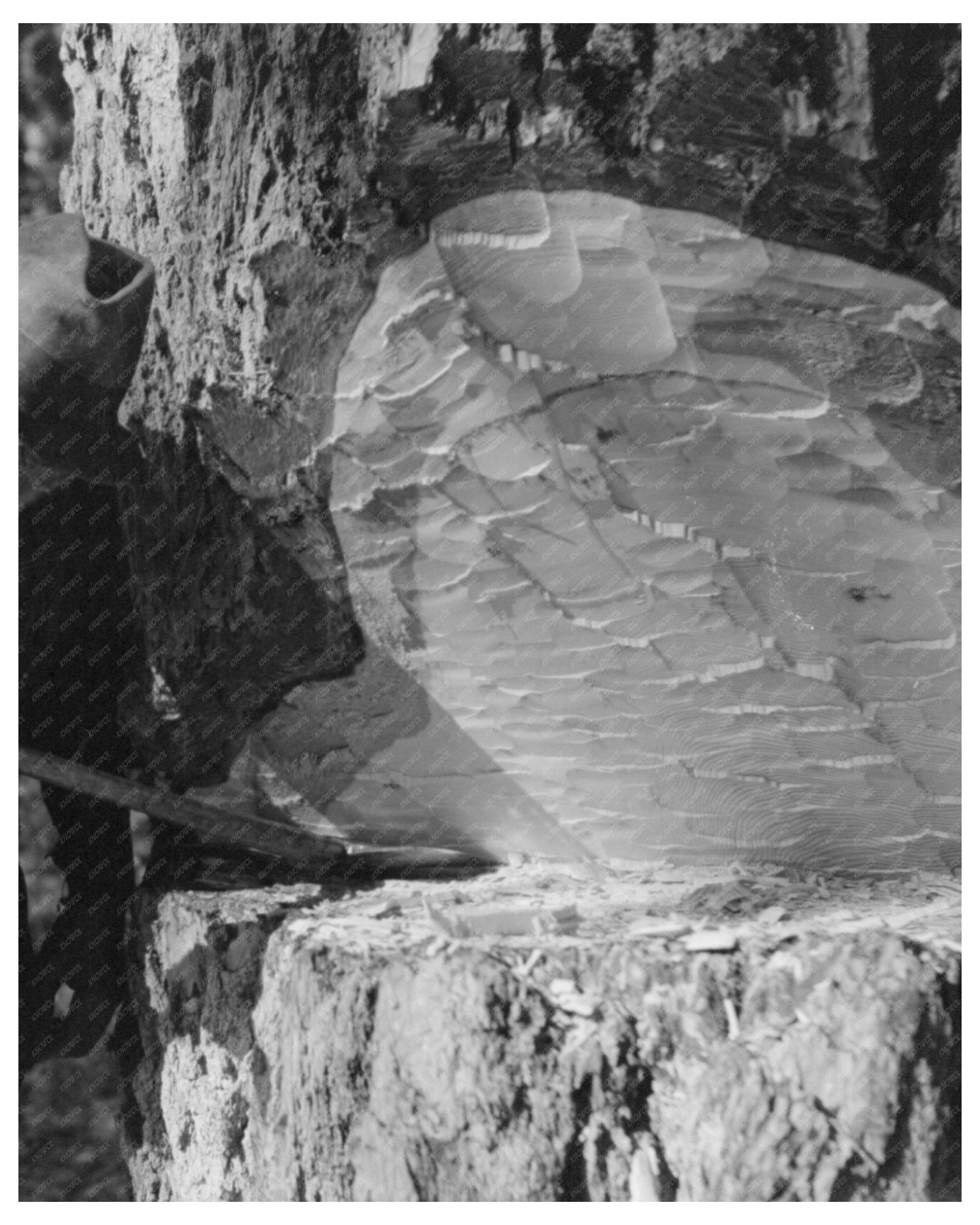 1941 Long Bell Company Worker Sighting a Tree in Washington