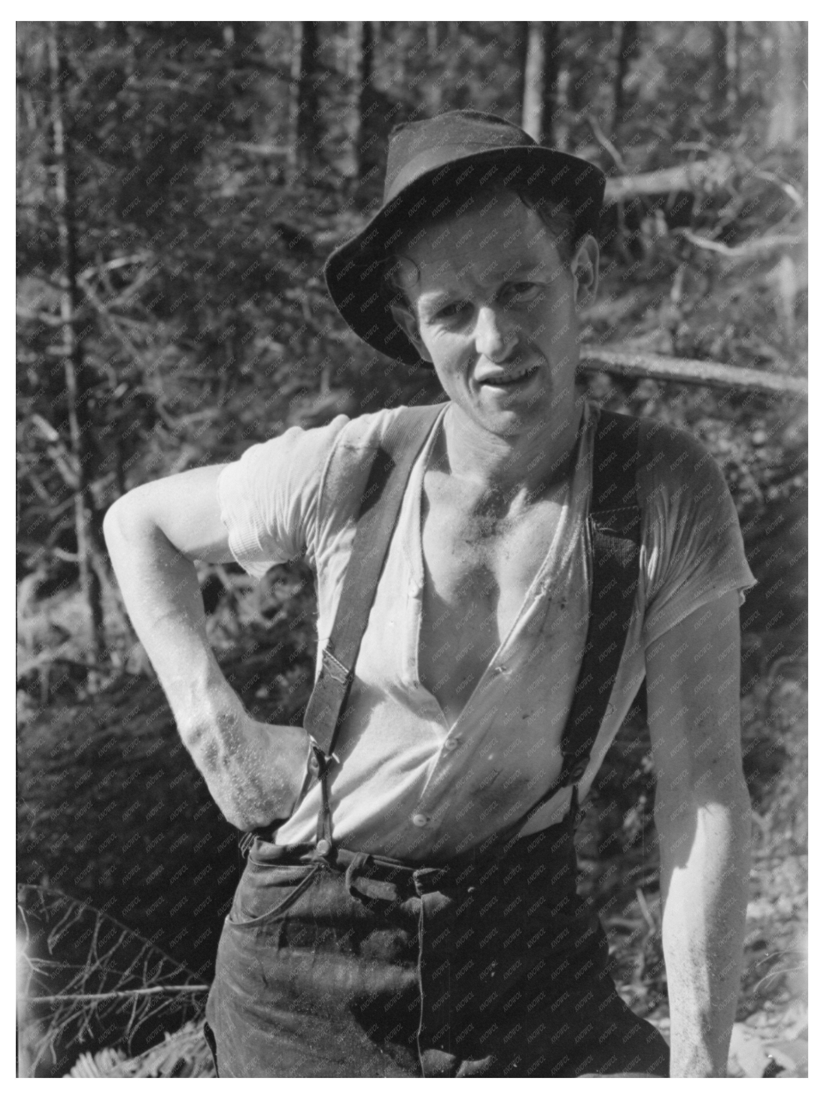 Lumberjack in Cowlitz County Washington October 1941