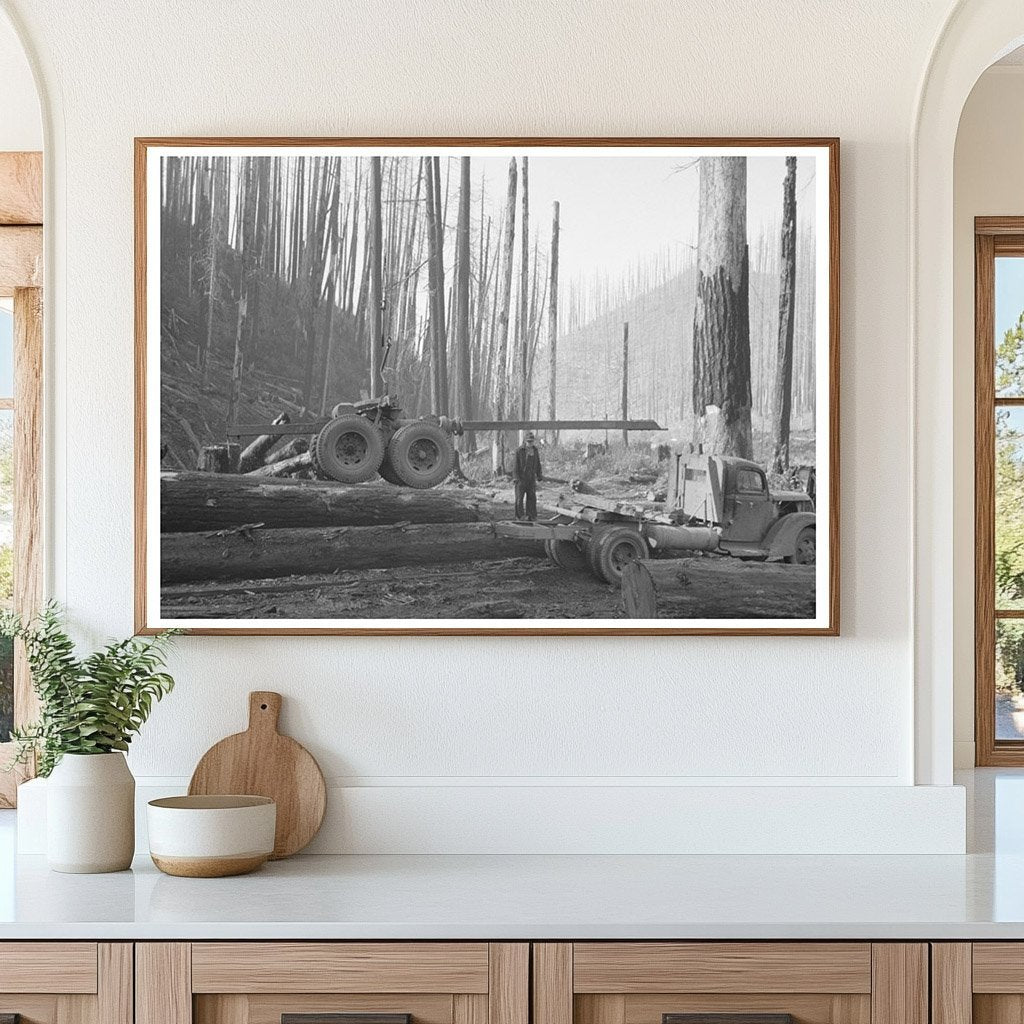 Logging Truck and Trailer in Tillamook County Oregon 1941