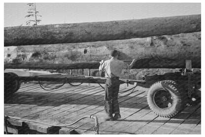 Logs Transported on Truck at Pond in Tillamook 1941