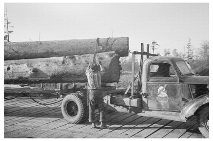 Logs Arriving at Pond in Tillamook Oregon October 1941