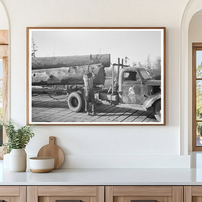 Logs Arriving at Pond in Tillamook Oregon October 1941