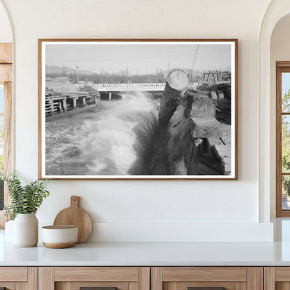 Logs Rolling into Pond in Tillamook Oregon 1941