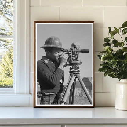 Shasta Dam Surveying Crew December 1941 Vintage Photo