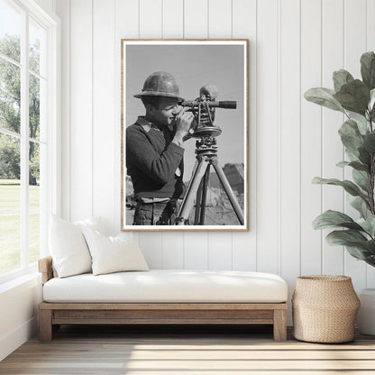 Shasta Dam Surveying Crew December 1941 Vintage Photo