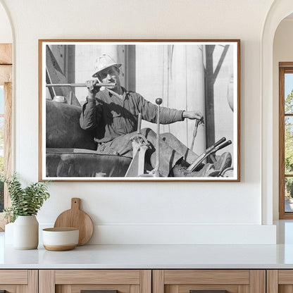 Bulldozer Driver at Shasta Dam December 1941