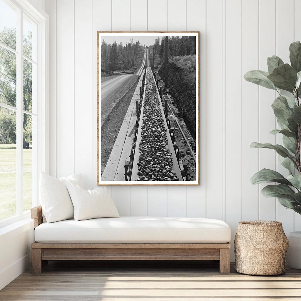 Conveyor Belt Transporting Gravel at Shasta Dam 1941