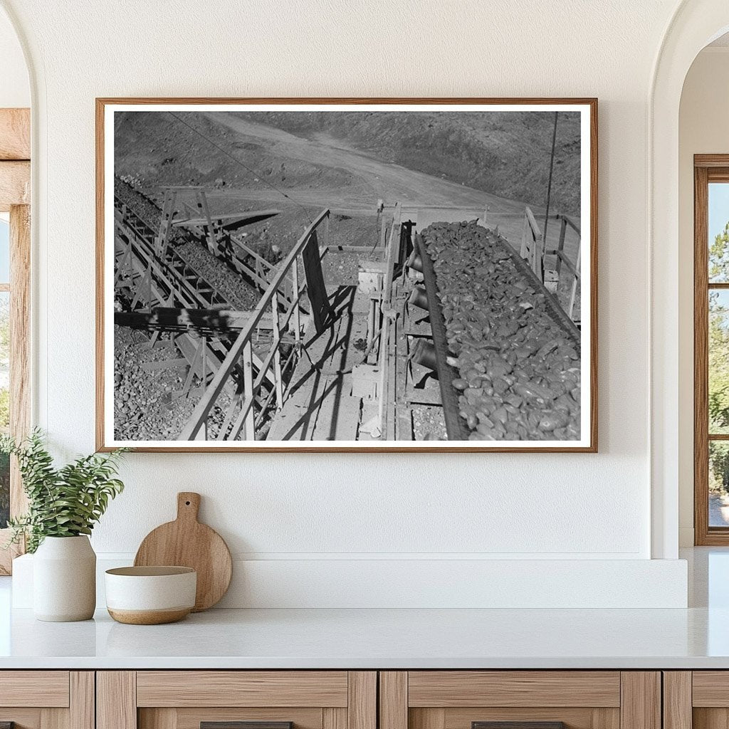 Gravel on Conveyor Belt at Shasta Dam December 1941