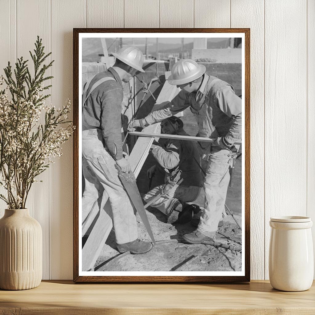 Carpenters at Shasta Dam December 1941 Vintage Photo