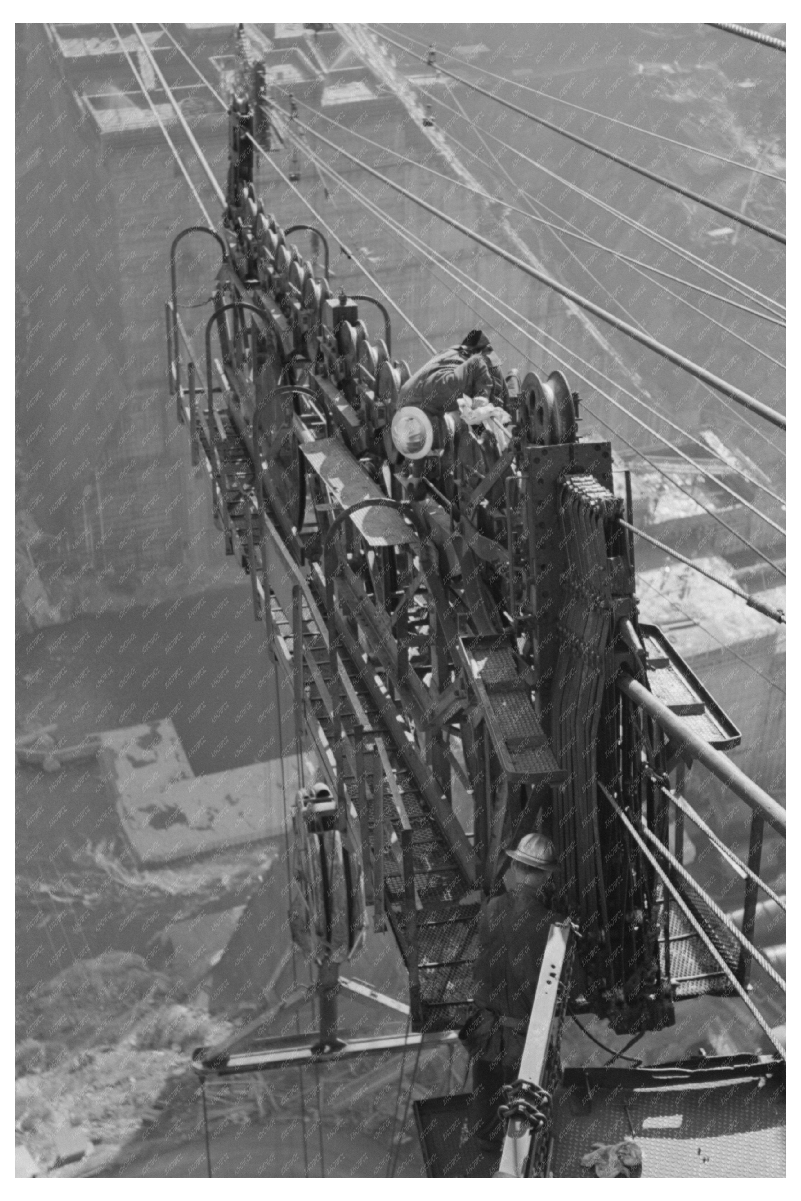 Shasta Dam Main Tower with Tram and Supply Buckets 1941